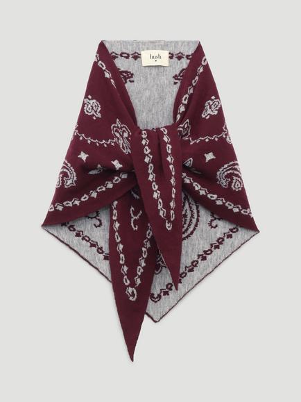 HUSH Paisley Triangle Scarf, Wine Red, Wine Red