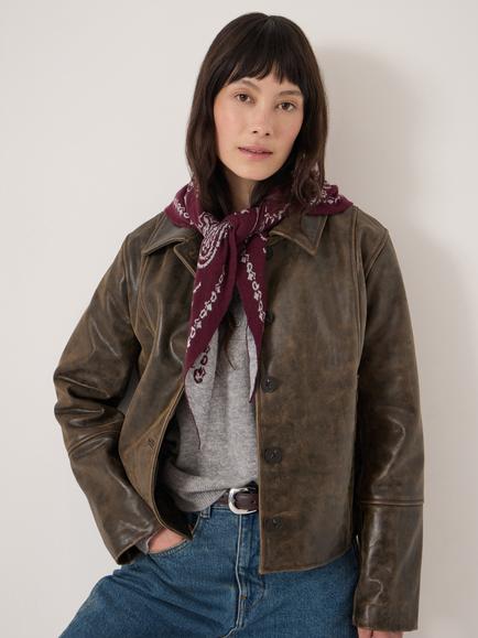 HUSH Paisley Triangle Scarf, Wine Red - view 2, Wine Red