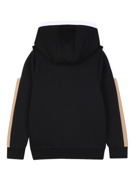 BOSS Kids' Hooded Colour Block Cardigan - view 2, Black