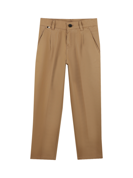 BOSS Kids' Twill Chino Trousers, Cookie, Cookie