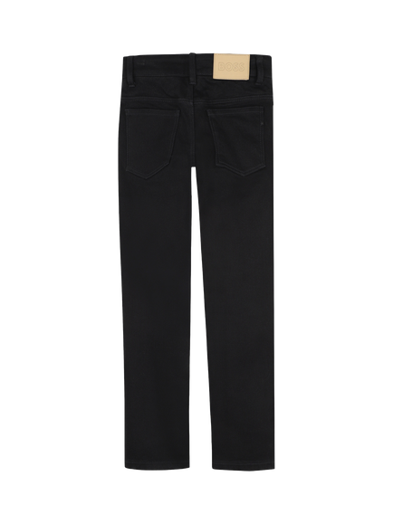 HUGO BOSS Kids' Slim Five Pocket Denim Jeans, Black - view 2, Black