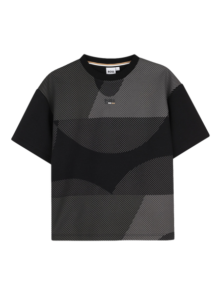 BOSS Kids' Oversized Graphic Print T-Shirt, Black