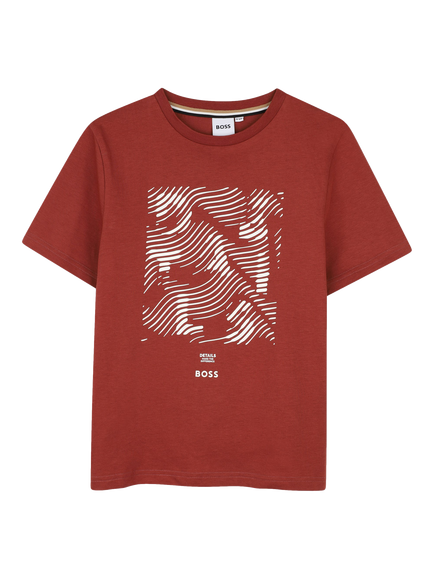 BOSS Kids' Logo Graphic T-Shirt, Crimson