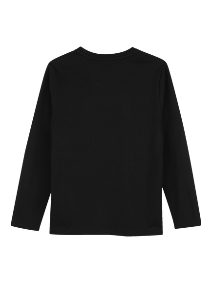 BOSS Kids' Long Sleeve Logo Print T-Shirt, Black - view 2, Black