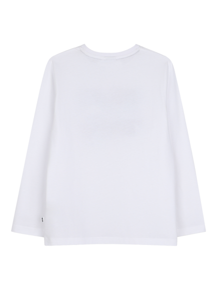 BOSS Kids' Long Sleeve Graphic Print Crew Neck T-Shirt - view 2, White