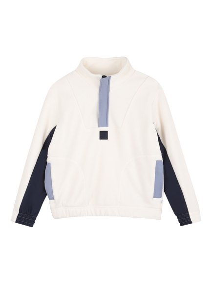 HUGO BOSS BOSS Kids' Kip Neck Fleece Sweatshirt, Ivory, Ivory