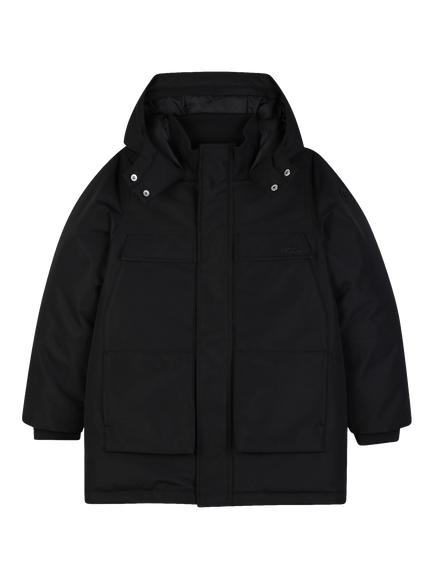 BOSS Kids' Down Hooded Parka, Black, Black
