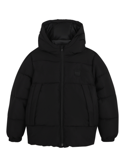 BOSS Kids' Hooded Puffer Jacket, Black