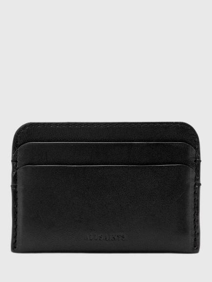 AllSaints Clymer Leather Cardholder, Black, Black