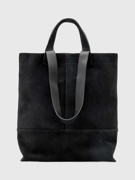 AllSaints Cassius Suede Tote Bag, Black, Black