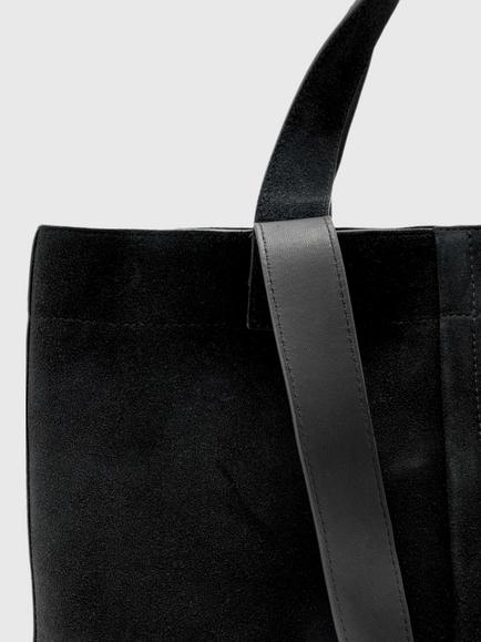 AllSaints Cassius Suede Tote Bag, Black - view 2, Black
