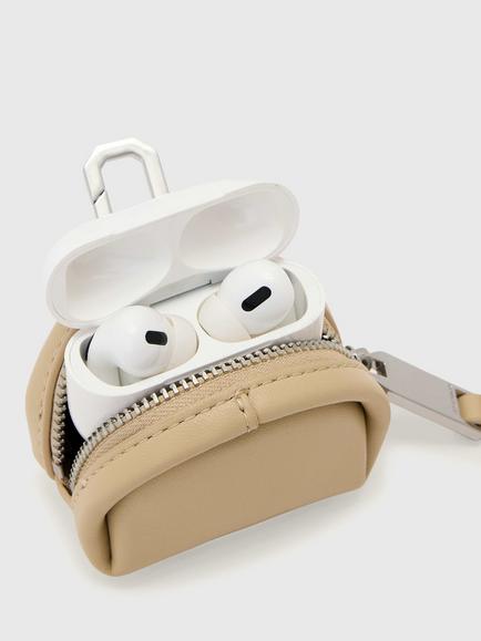 AllSaints Rosalie Leather Airpod 1 Mini Case, Black - view 2, White
