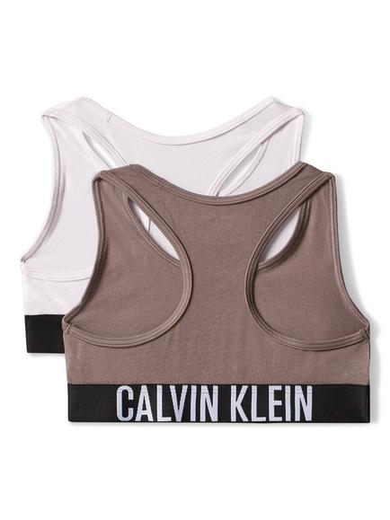 Calvin Klein Kids' Intense Power Non-Padded Bralette, Pack of 2, White/Mocca - view 2, White/Mocca