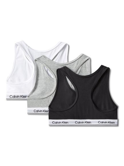 Calvin Klein Kids' Cotton Blend Non-Padded Bralette, Pack of 3, Light Grey/Multi - view 2, Light Grey/Multi