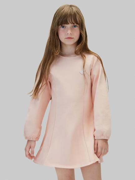 Calvin Klein Kids' Long Sleeve Seamed A-Line Mini Dress, Coral - view 2, Coral