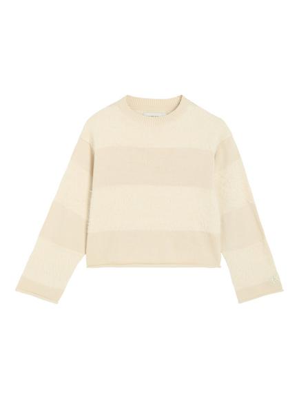 Calvin Klein Kids' Knitted Cropped Jumper, White, White