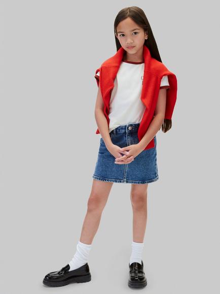 Calvin Klein Kids' Hero Denim Skirt, Mid Blue, Mid Blue