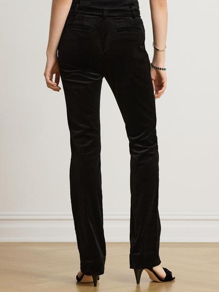 Lauren Ralph Lauren Tailored Straight Leg Velvet Trousers, Black - view 2, Black Velvet