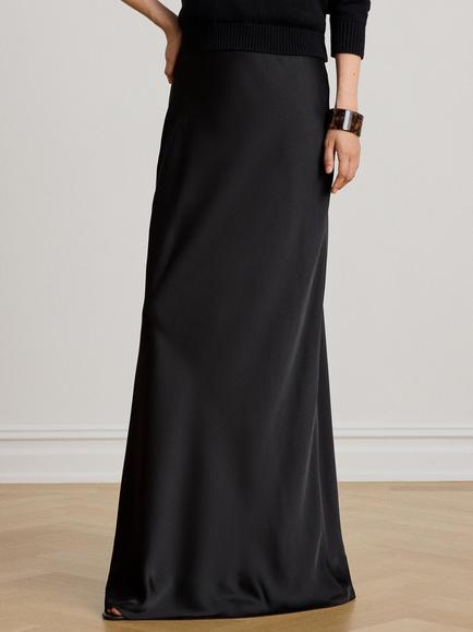 Lauren Ralph Lauren Satin Maxi Skirt, Black, Black