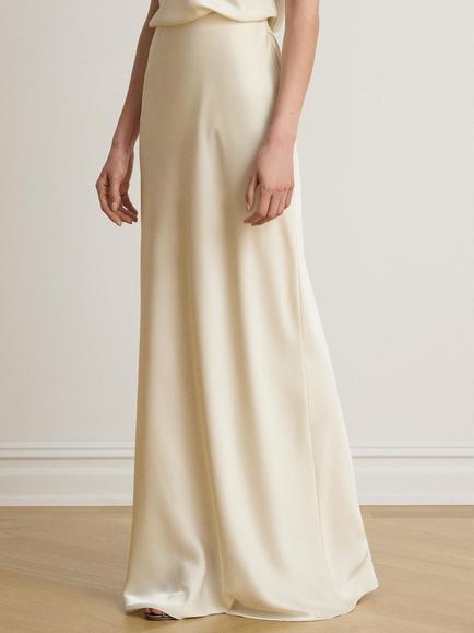 Lauren Ralph Lauren Aline Satin Maxi Skirt, Mascarpone Cream, Mascarpone Crm