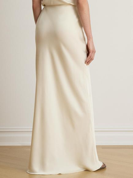 Lauren Ralph Lauren Aline Satin Maxi Skirt, Mascarpone Cream - view 2, Mascarpone Crm