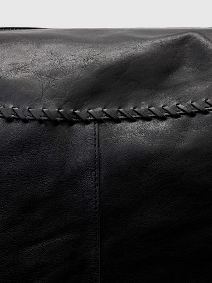 AllSaints Esme Leather Whipstitch Shoulder Bag, Black - view 2, Black