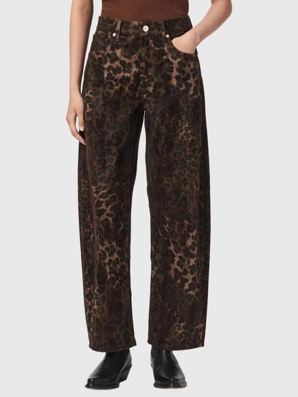 AllSaints Sadie High Waist Barrel Jeans, Leppo Brown, Leppo Brown