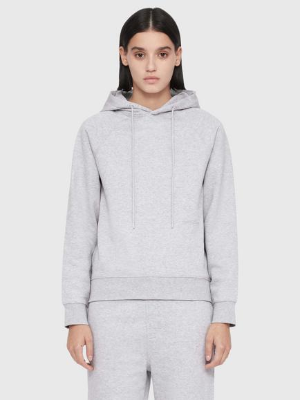 AllSaints Lily Cotton Pullover Hoodie Top, Grey Marl, Grey Marl