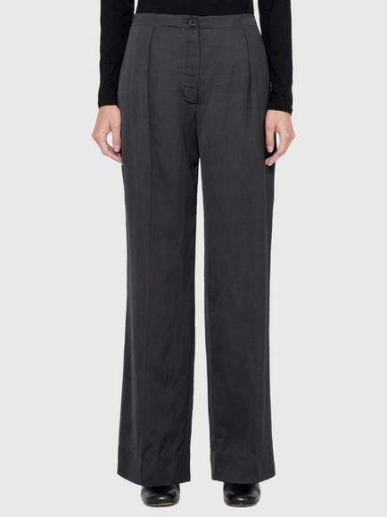 AllSaints Leonie Mid Rise Satin Wide Leg Trousers containing LENZING™ ECOVERO™ Viscose, Blue Ink