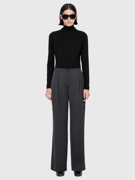 AllSaints Leonie Mid Rise Satin Wide Leg Trousers containing LENZING™ ECOVERO™ Viscose - view 2, Blue Ink