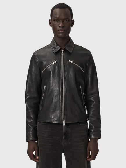 AllSaints Verdi Leather Jacket, Black, Black