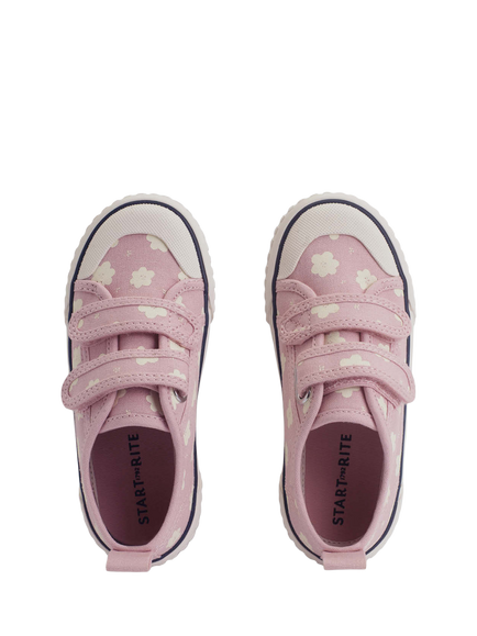 Start-Rite Kids' Tide Canvas Floral Trainers, Dusky Pink - view 2, Dusky Pink