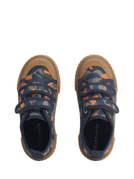 Start-Rite Kids' Tide Canvas Camo Trainers, Khaki - view 2, Khaki