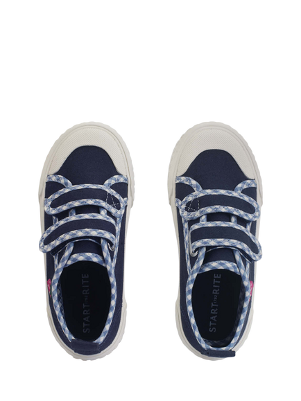 Start-Rite Kids' Tide Canvas Strawberry Trainers, Navy - view 2, Navy