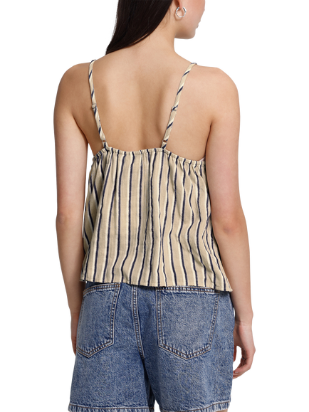 ICHI Iafoxa Striped Cami Top, Meteorite - view 2, Meteorite