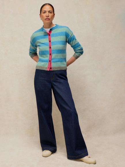 White Stuff Sansa Striped Cardigan, Blue/Multi, Blue/Multi