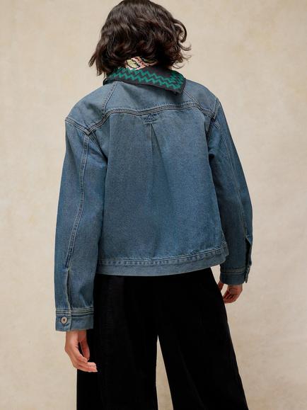 White Stuff Eva Regular Fit Denim Jacket, Mid Blue - view 2, Mid Blue