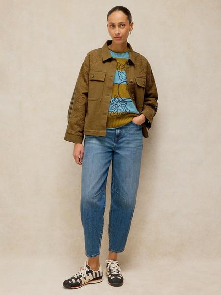 White Stuff Jade Embroidered Jacket, Khaki, Khaki