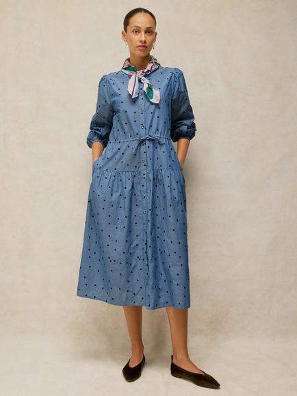 White Stuff Elsie Dress, Chambray Blue, Chambray Blue