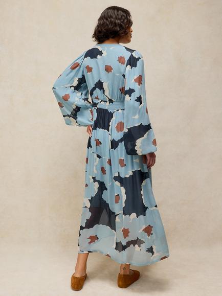 White Stuff Leela Floral Midi Dress, Blue/Multi - view 2, Blue/Multi