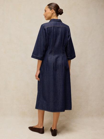 White Stuff Luna Denim Dress, Dark Denim - view 2, Dark Denim