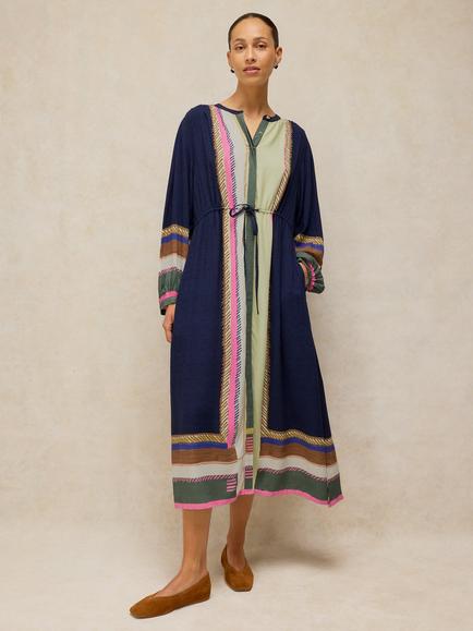 White Stuff Lana Midi Dress containing LENZING™ ECOVERO™ Viscose, Navy, Navy