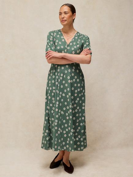 White Stuff Megan Jersey Dress containing TENCEL™ Modal, Green, Green