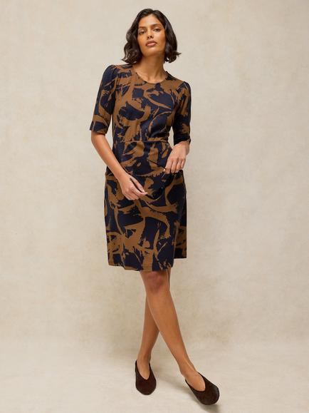 White Stuff Olivia Abstract Jersey Dress, Navy, Navy