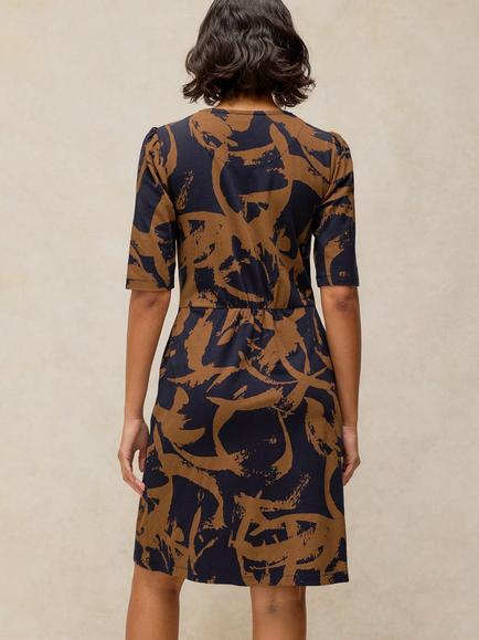 White Stuff Olivia Abstract Jersey Dress, Navy - view 2, Navy