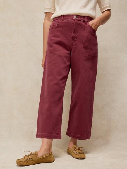 White Stuff Tia Wide Leg Jeans, Dark Plum