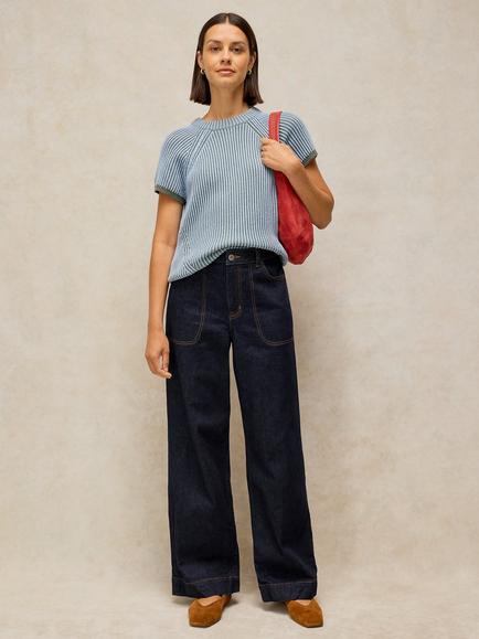 White Stuff Tia Wide Leg Jeans, Dark Blue, Dark Blue