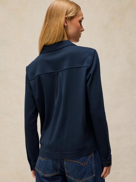 White Stuff Imogen Pure Cotton Relaxed Fit Shirt, Dark Navy - view 2, Dark Navy