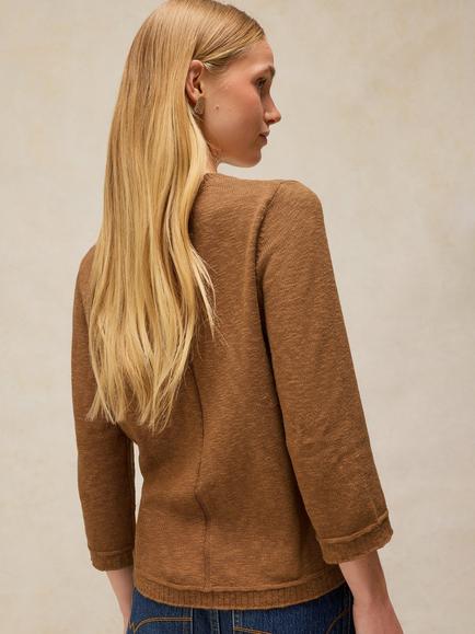 White Stuff Betsy Half Sleeve Cardigan, Light Brown - view 2, Light Brown