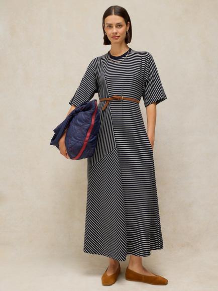 White Stuff Tierney Striped Maxi Dress, Navy/Multi, Navy/Multi